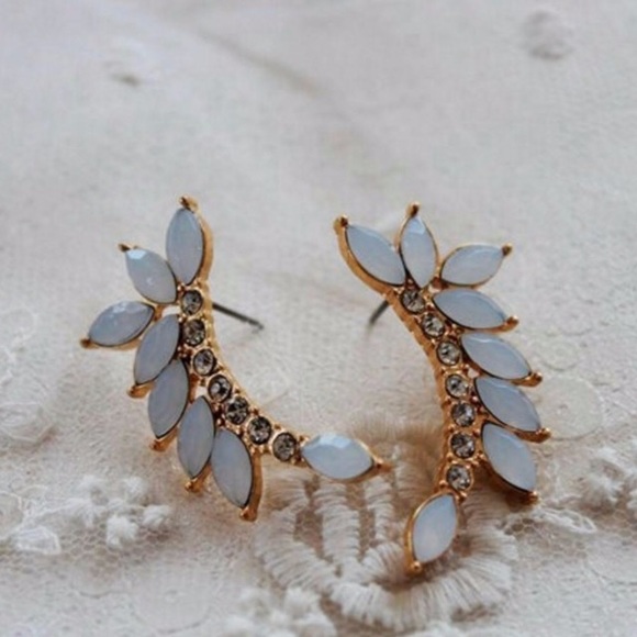 TWO PAIRS LEFT! Silver OR White Stone Ear Cuffs - Picture 2 of 2